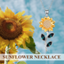 Sunflower Necklace Sterling Silver Sunflower Crystal Pendant Necklace Sunflower Jewelry