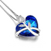 Sterling Silver Rose Flower  with Heart Crystals Necklaces for Women Girls