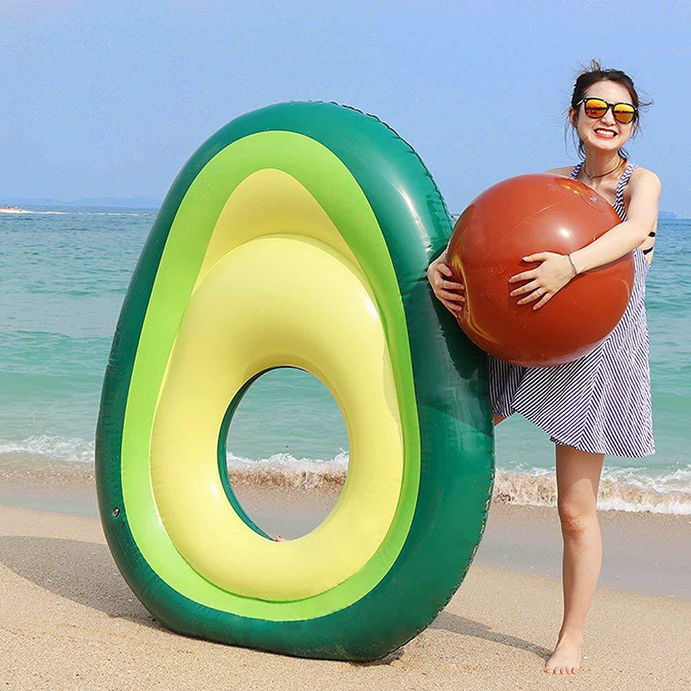 Inflatable Giant Avocado Pool Swimming Float Ring - Minihomy