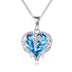 Nurse Gifts for Women 925 Sterling Silver Nurse Necklace with Caduceus Angel Wing Heart Charm - Minihomy