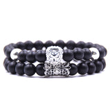 2 Piece Set Of Beast King Lion Head Bracelet - Minihomy