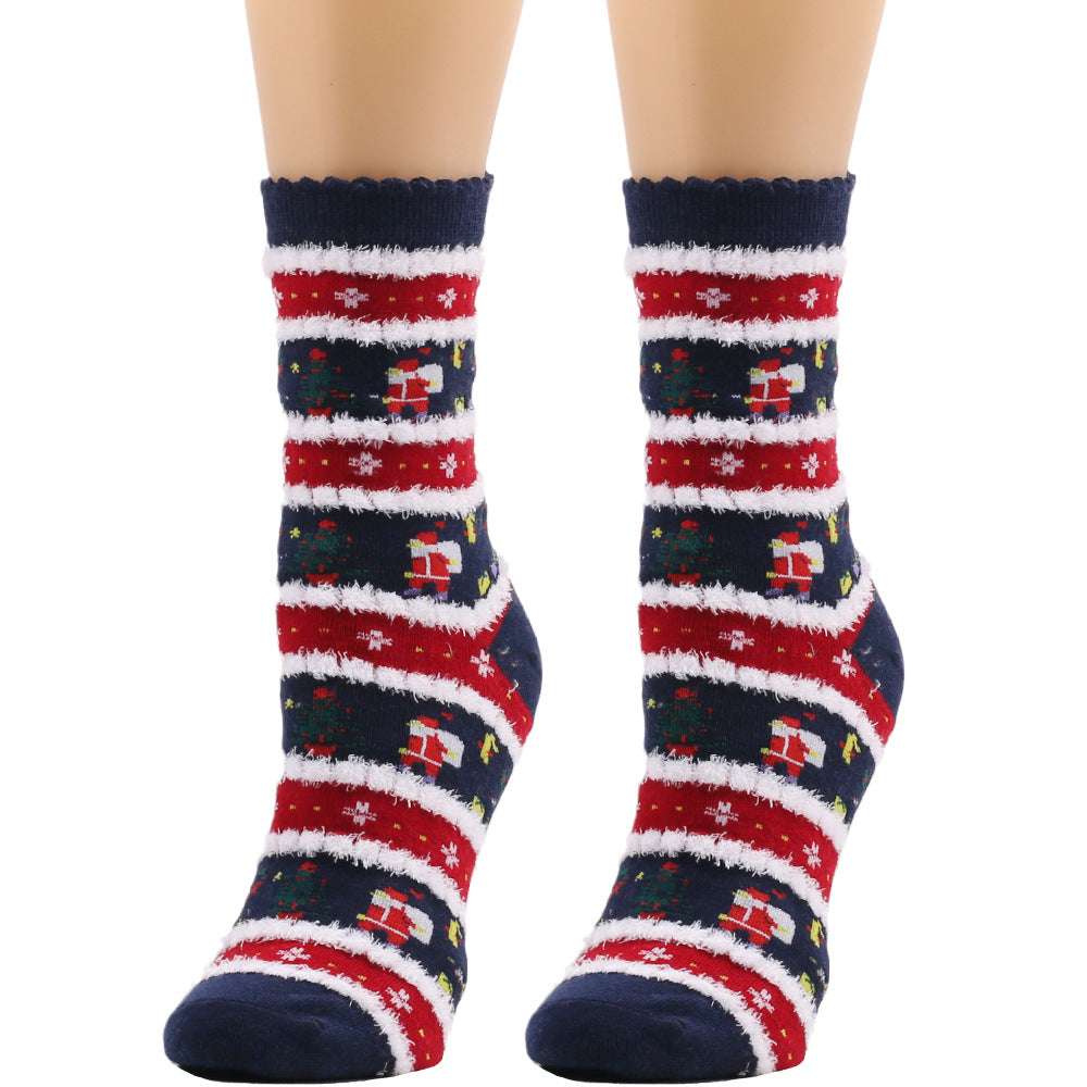 Autumn And Winter Plush Socks Christmas Socks Women's - Minihomy