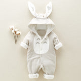 Cotton padded cotton baby romper thickened hooded clothes - Minihomy