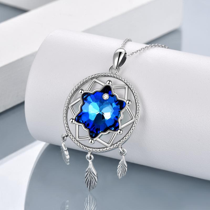 Sterling Silver Dreamnet Crystal Pendant Necklace For Women