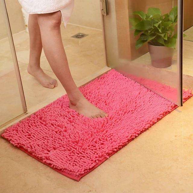 Chenille Absorbent Bathroom Non-slip Floor Mat - Minihomy