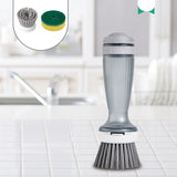 Pot Brush Dish Brush Dish Scrub Brush With Soap Dispenser For Dishes Kitchen Sink Pot Pan Scrubbing 1 Brush 2 Refills