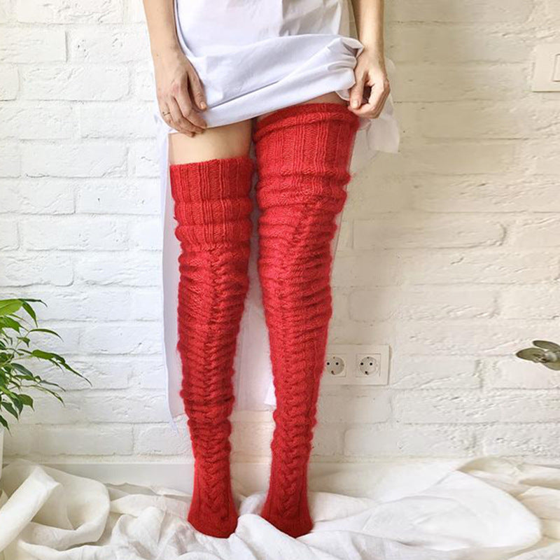 Knitted socks over the knee lengthened stockings - Minihomy