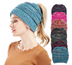 Mixed Color Knitted Wool Hat Ladies Non-labeled Ponytail Hat - Minihomy