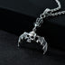 Gothic Skeleton Pendants Necklace with Bat Crown for Men Sterling Silver Matte Gift for Teens - Minihomy