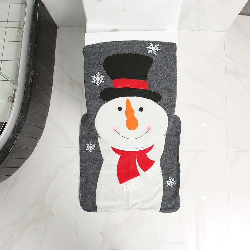 Merry Christmas Bathroom Curtain Santa Claus Toilet Seat Christmas Decorations - Minihomy