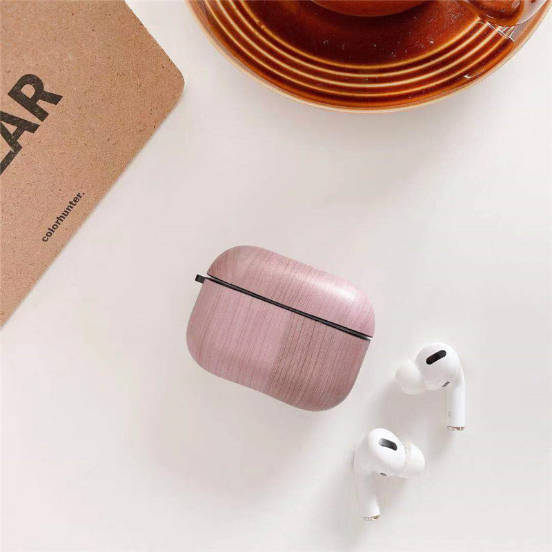 Soft TPU Wood Grain Business Charging Box Case for AirPod 2 3