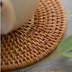 Hand-woven Vietnamese rattan coaster - Minihomy