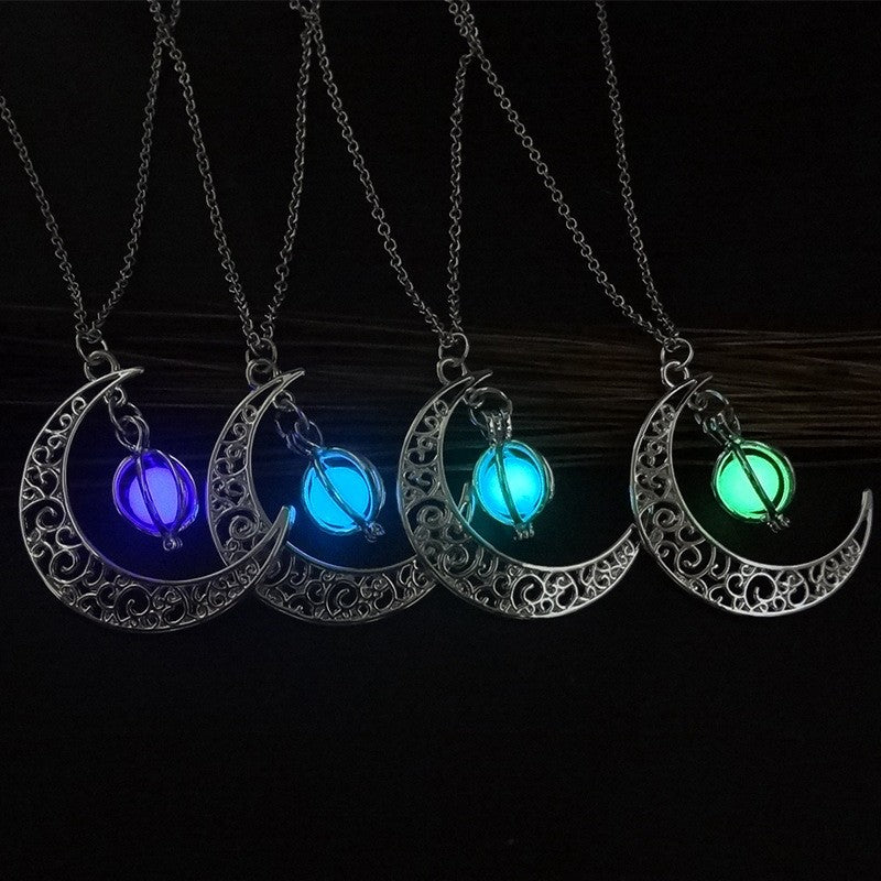 Crescent Moon Glow Necklace - Minihomy