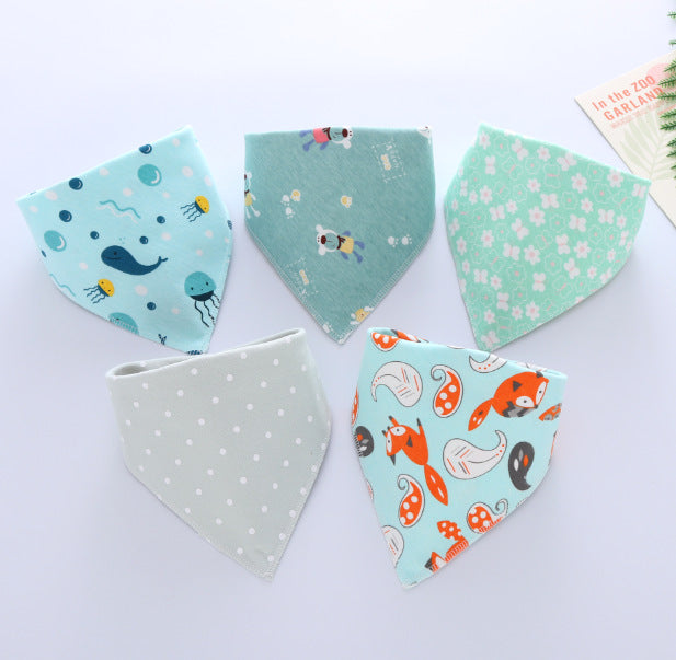 Baby saliva towel Baby Bibs Triangle Double Cotton Bandana Bibs Baby Boys Girls - Minihomy