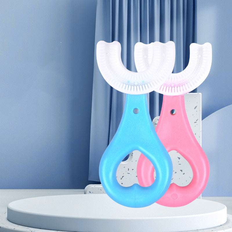 Children's U-shaped Food Grade Soft Rubber Toothbrush - Minihomy