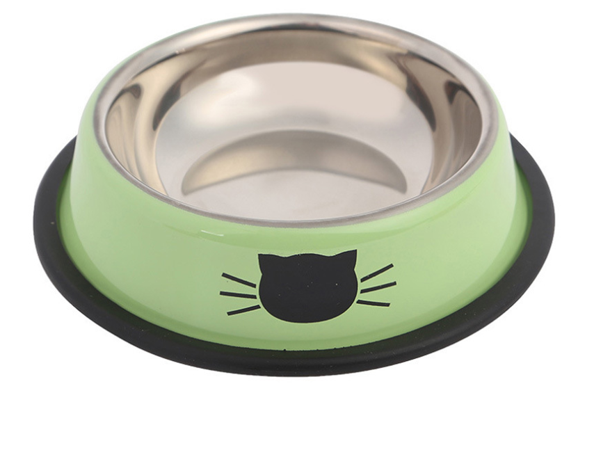 Color stainless steel pet cat bowl - Minihomy