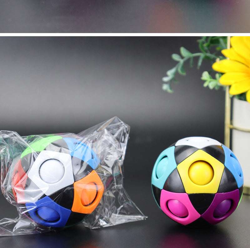 Decompression Soccer Rainbow Ball Magic Cube 12-hole Intellectual Toys - Minihomy