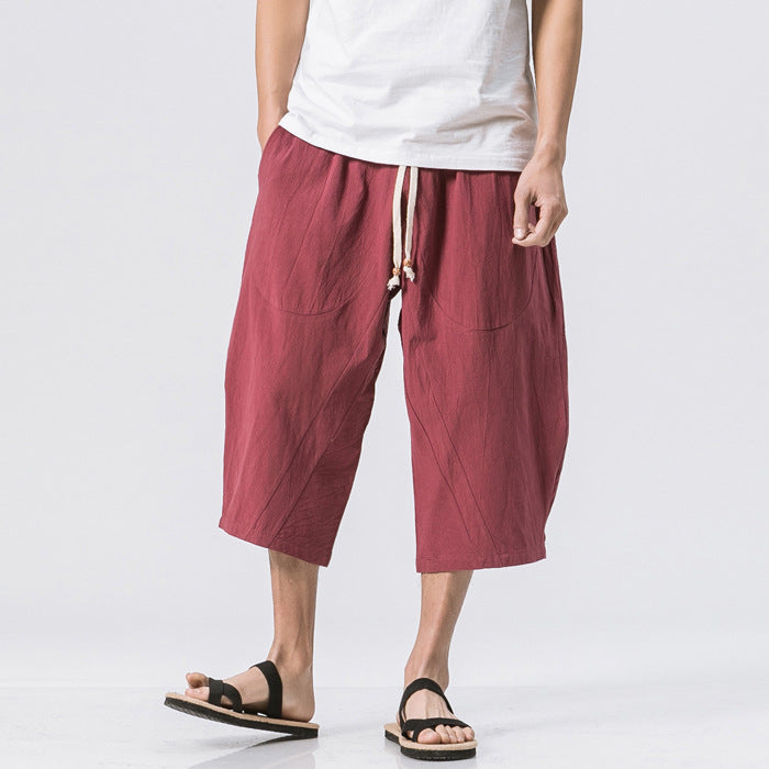 Chinese Style Cotton And Harem Pants - Minihomy