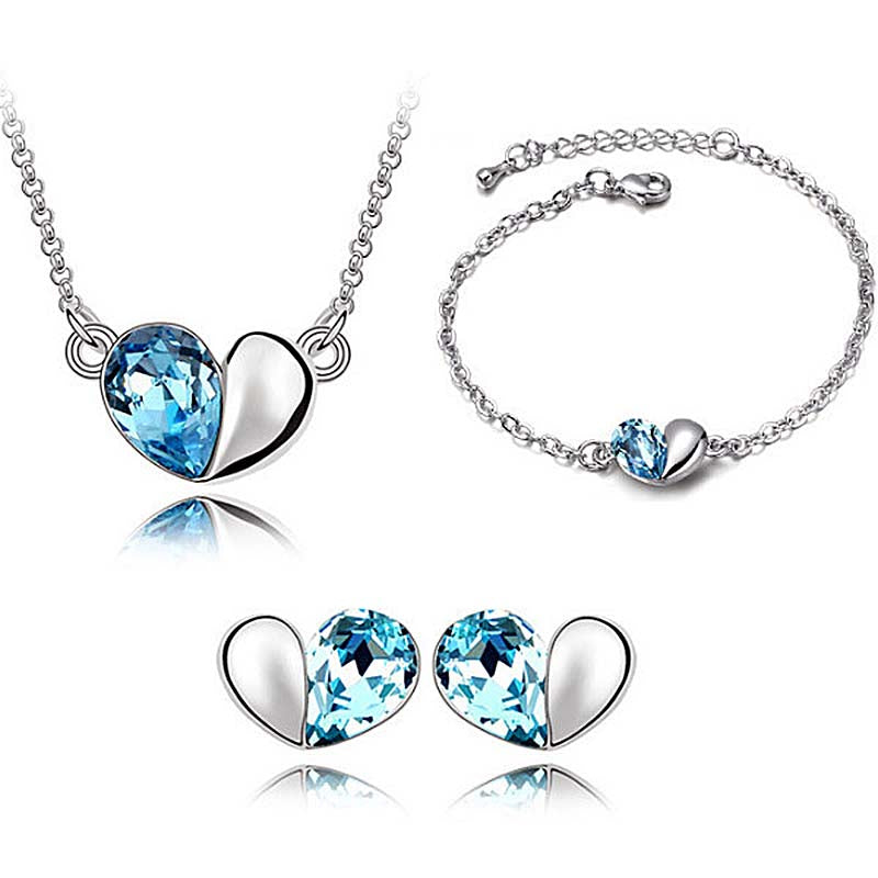 Crystal Heart Jewelry Set - Minihomy