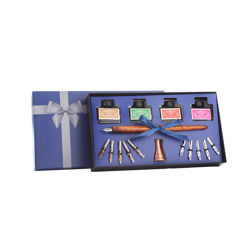 Pen and Ink Gift Box Wooden Dip Pen Set - Minihomy