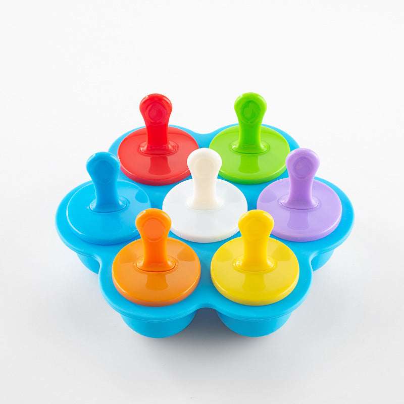 Kitchen Summer Home-Made Ice Cream 7-Hole Silicone Popsicle Multifunctional Ice Tray Mold - Minihomy