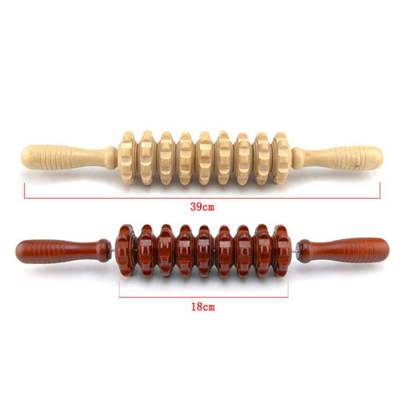 Temple Fair Stall Wooden White Red Belly Nine-wheel Massager Leg Roller