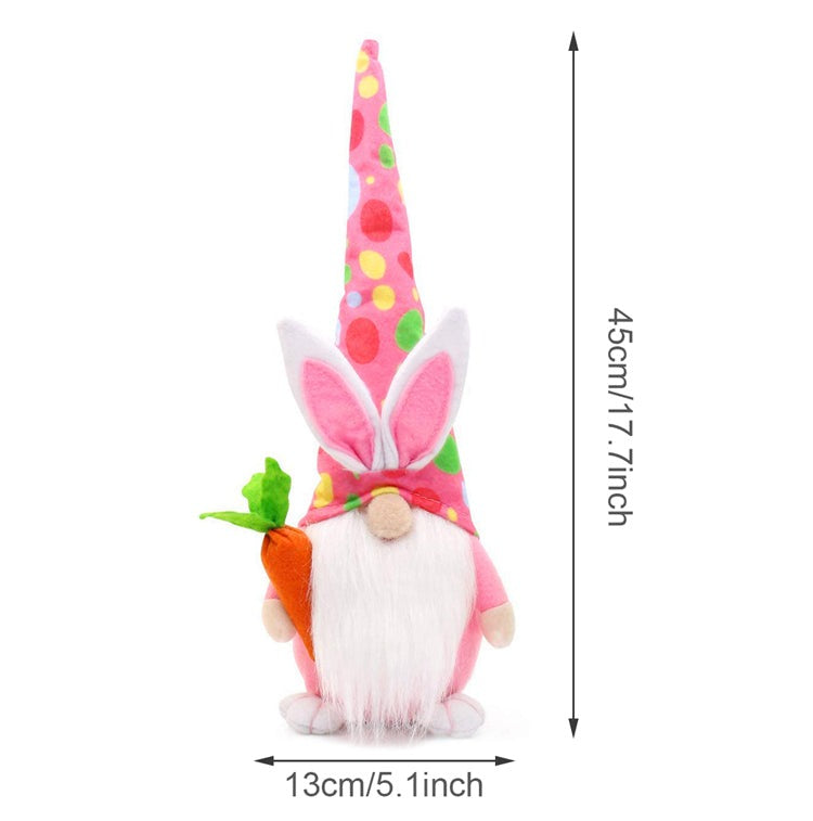 Easter Faceless Dwarf Holding Carrot Doll - Minihomy