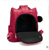 Soft leather backpack female large capacity retro wind backpack