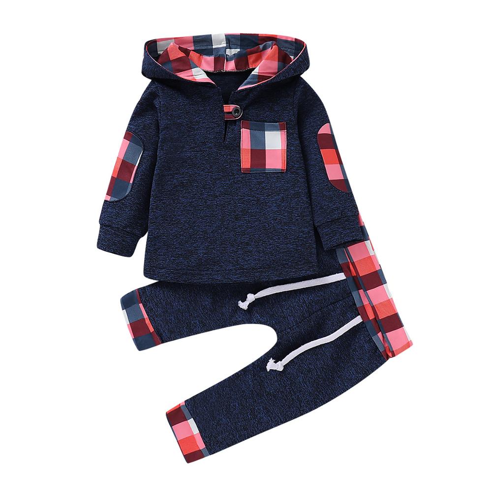 Multicolor Embroidery Plaid Plush Hoodie Suit - Minihomy