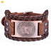 Wide Leather Alloy Tree of Life Bracelet