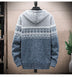 Hooded Cardigan Knitted Thick Plus Fleece Sweater Men - Minihomy