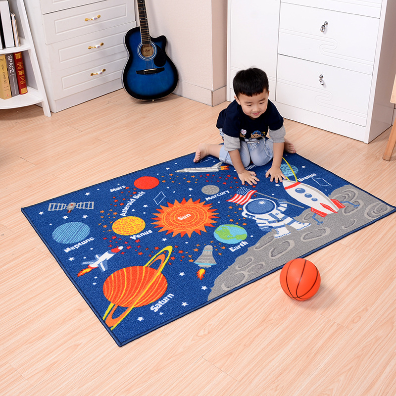 Outer Space Kids Rug Cute Kids Room Carpet - Minihomy