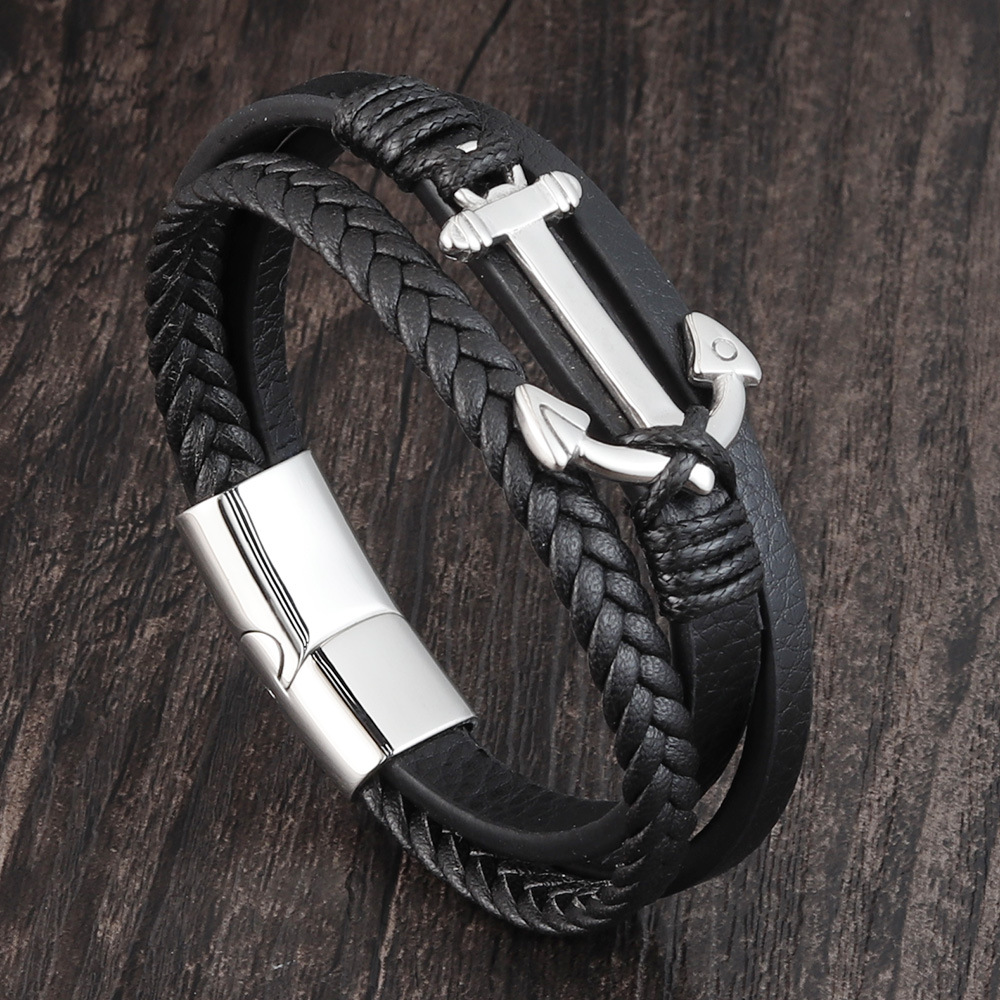 European and American woven leather bracelet - Minihomy