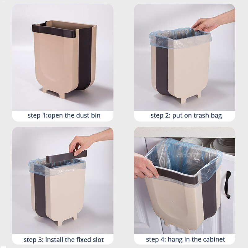 Foldable Wall Mounted Trashcan - Minihomy