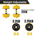 Adjustable Dumbbell Barbell Weight Pair, Free Weight, Multifunction, Home - Minihomy