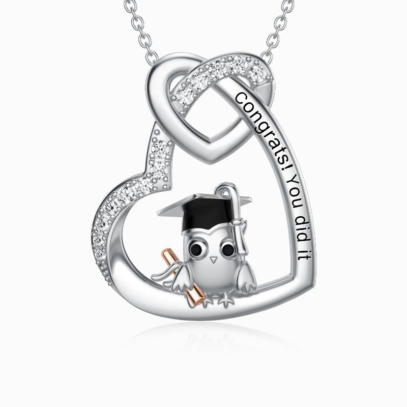 2021 Owl Pendant Necklace Heart Jewelry Graduation Gifts - Minihomy