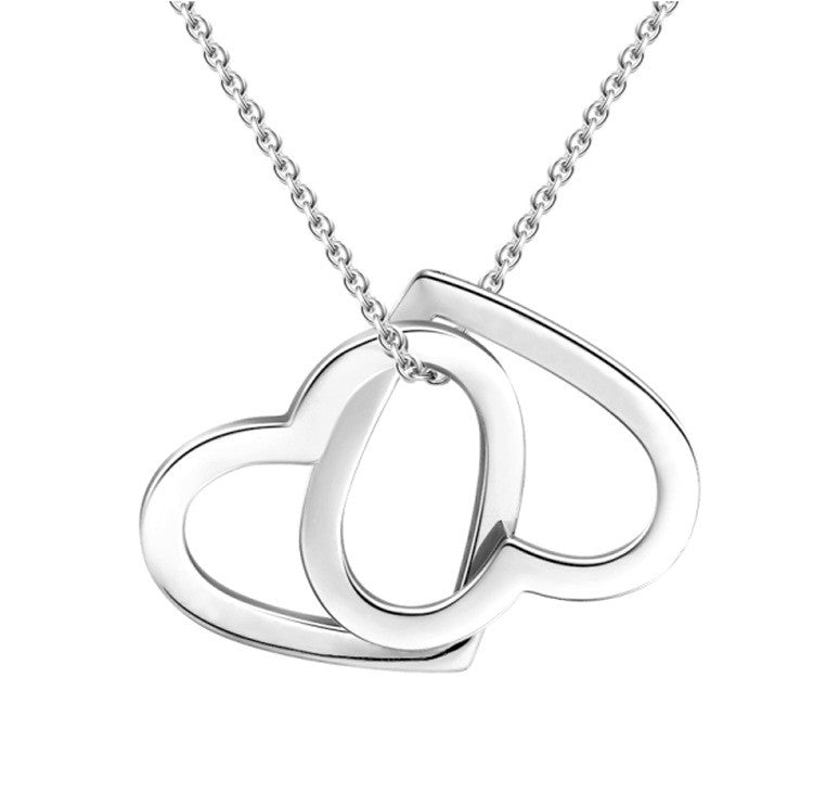 Personalized Customization Of Double Heart Necklace Lettering - Minihomy