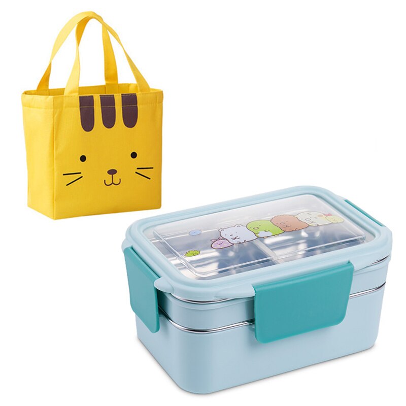 Stainless steel lunch box double lunch box