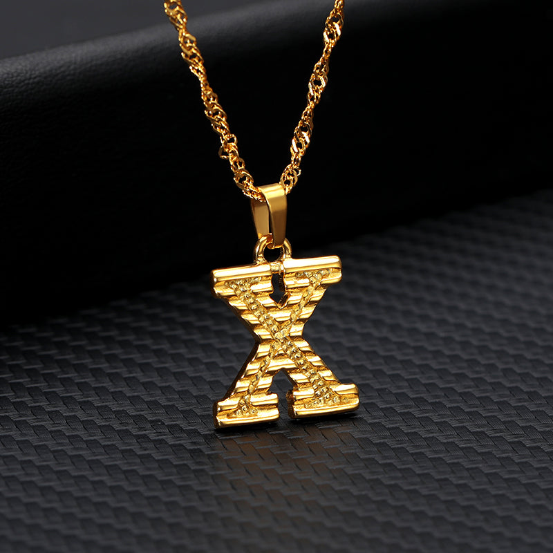 26 letters gold-plated pendant necklace - Minihomy