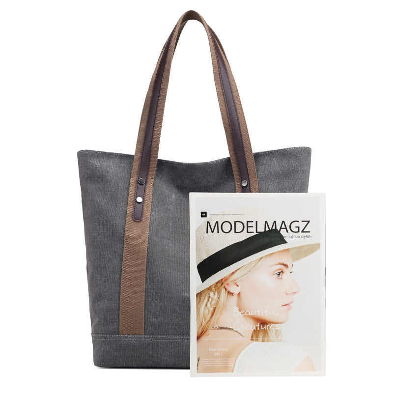 Women's canvas tote shoulder bag