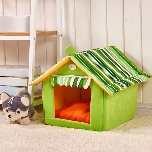 New Fashion Striped Removable Cover Mat Dog House Dog Beds For Small Medium Dogs Pet Products House Pet Beds for Cat - Minihomy