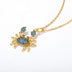 Silver blue crab spinel necklace women