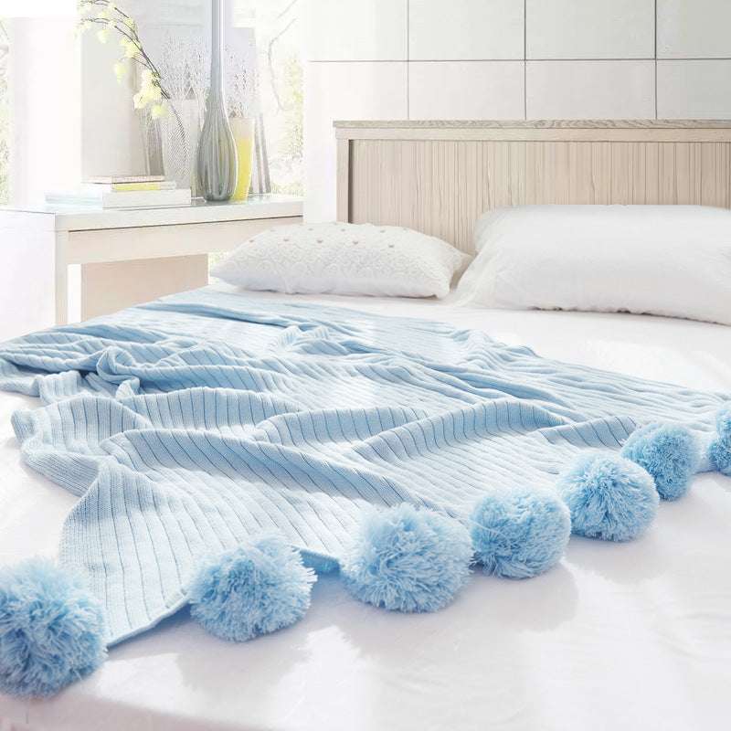 Ball carpet cotton knit blanket Sofa Cover Air Conditioning Blanket - Minihomy