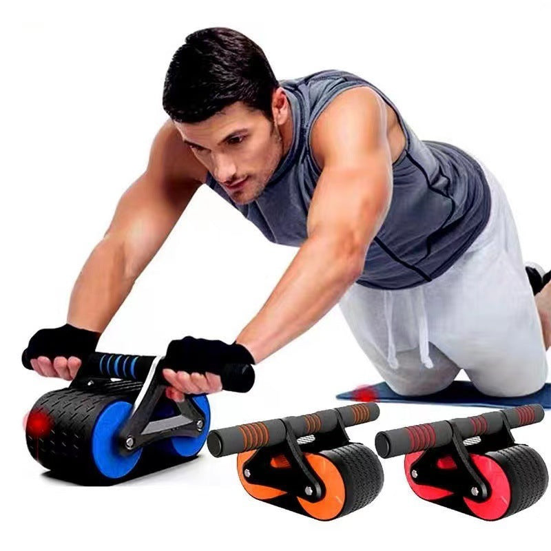 Double Wheel Abdominal Exerciser Automatic Rebound Trainer - Minihomy