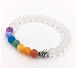 Agate molten rock 8mm energy volcanic stone chakra colorful beads bracelet string - Minihomy