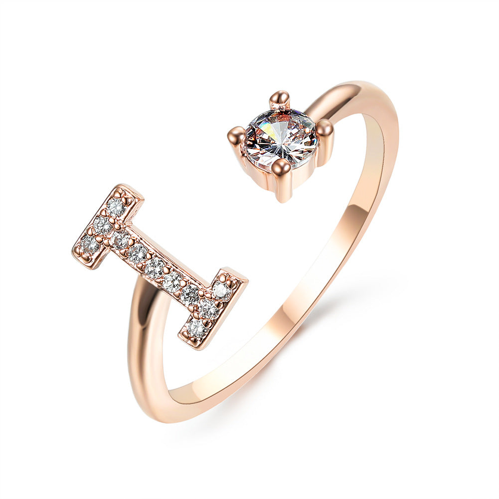 Adjustable 26 Initial Letter Ring Fashion Jewelry For Women - Minihomy