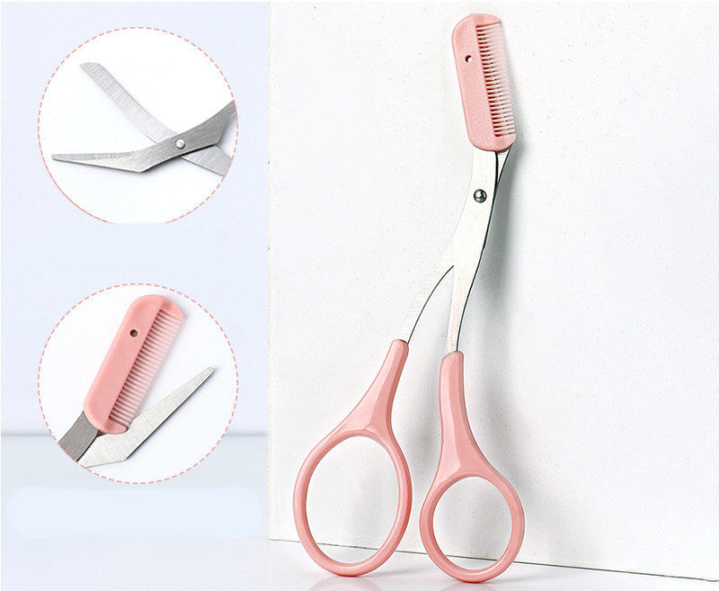 Eyebrow Trimming Knife With Comb Curved Moon Small Beauty Supplies Gadgets - Minihomy