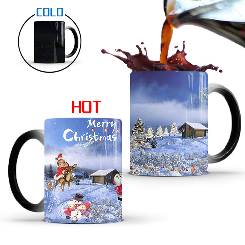 Merry Christmas Magic Mug Temperature Color Changing Mugs Heat Sensitive Cup Coffee Tea Milk Mug Novelty Gifts for Kids - Minihomy