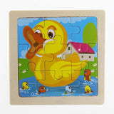 Kids Wooden Toys Vehicle Animal Jigsaw Puzzle Baby Early Learning - Minihomy