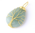 Natural Stone Pendant Gold Color Wire Wrap Gem - Minihomy